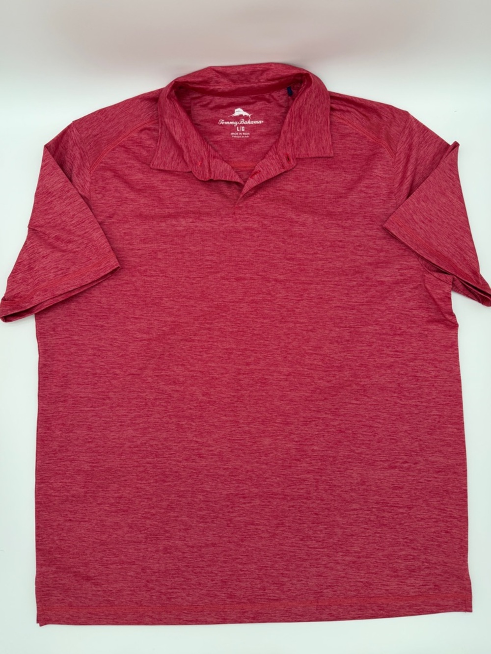 Tommy Bahama Polo Shirt Mens Large Red Performance Stretch Short Sleeve Classic